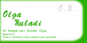 olga muladi business card